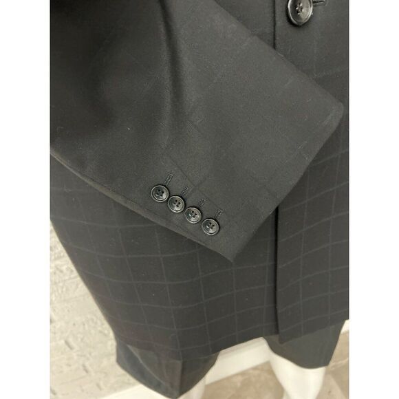 Steve Harvey Men Black Extra Fine Merino Wool Jacket Size 44R - Picture 5 of 14